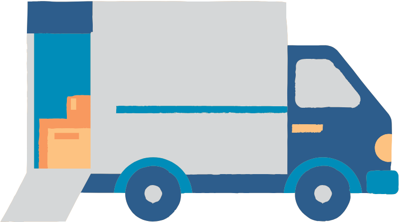 Camion de livraison de matériel événementiel